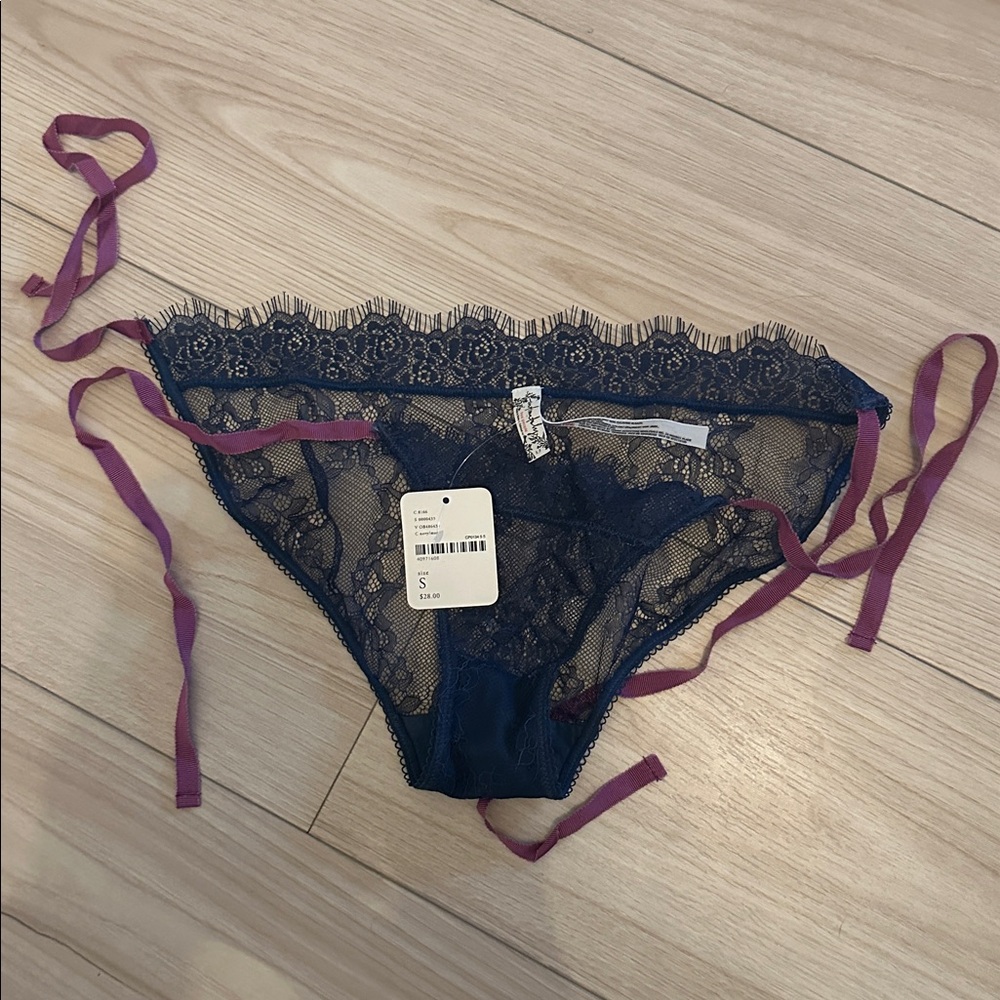 Free People Lace Trimmed Blue and Purple lingerie